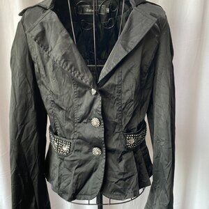 Statement Vintage Blazer | Rhinestone Pockets & Buttons | Small